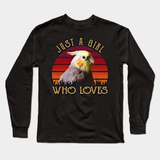 Tropical Treasures Trendy Tee Featuring the Majesty of Cockatiels Long Sleeve T-Shirt